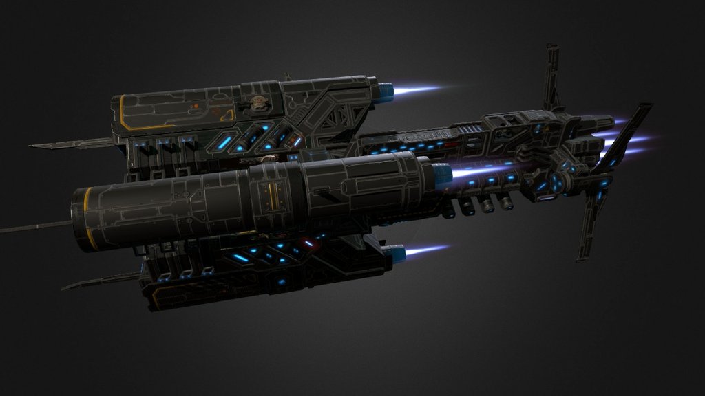 The full story of this ship is unknown, as its prototype was found in the cargo hold of a damaged pirate ship. Rumour has it that pirates kidnapped scientists studying Alien tech and forced them to build the ship. The fate of the scientists is unknown. An investigation revealed significant changes in the structure of microchips and wiring, which apparently resulted from the integration of Alien technology. Despite its originality, many engineers claim that they are quite capable of assembling such a vessel, if of course they have enough resources.