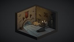 Isometric Dungeon skeleton, castle, dungeon, isometricroomchallenge