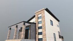 Modern House (exterior) modern, modernhouse, contemporary, lowpoly, house, city