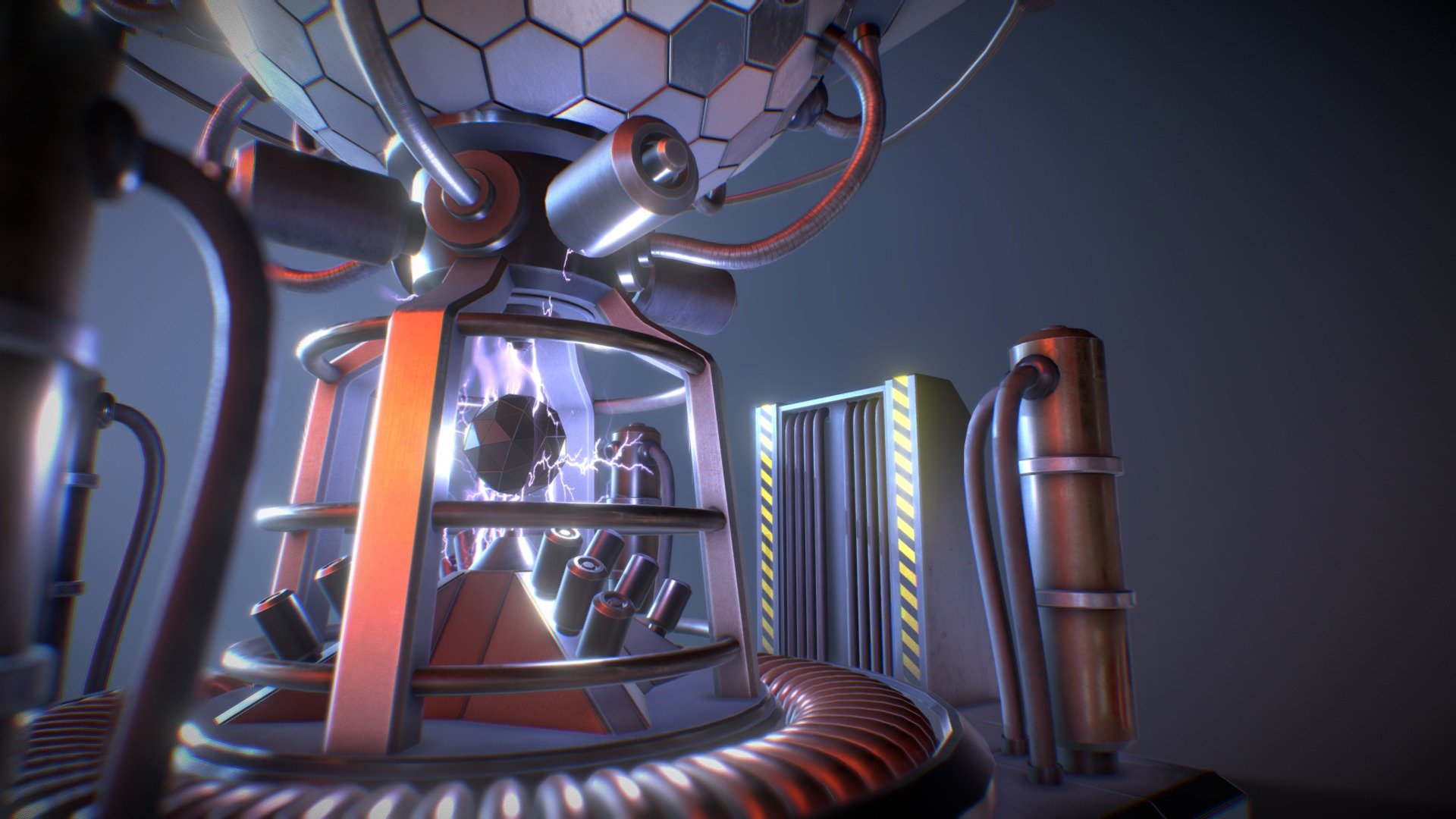 Sci-Fi Reactor Core



All Textures created in Substance Painter and exported in .PNG PBR formats.

Includes textures for rough/met and gloss/spec workflows.

Logically named objects, materials and textures.

Modelled in Blender 2.90.1

Textured in Substance Painter 2020.2.1.

modelled to scale 2.6m tall

Fully and efficiently UV unwrapped.

Game ready.

Tested in Marmoset Viewer, Marmoset Toolbag, EEVEE and Cycles.

Blend format has Animated light source for the electric arcs.

3 Texture sets (Structure, Details and Tubes) + 1 Opacity mask for electric.


Objects included



Reactor

Core

Electric

Tubes

Point (Core light source)
