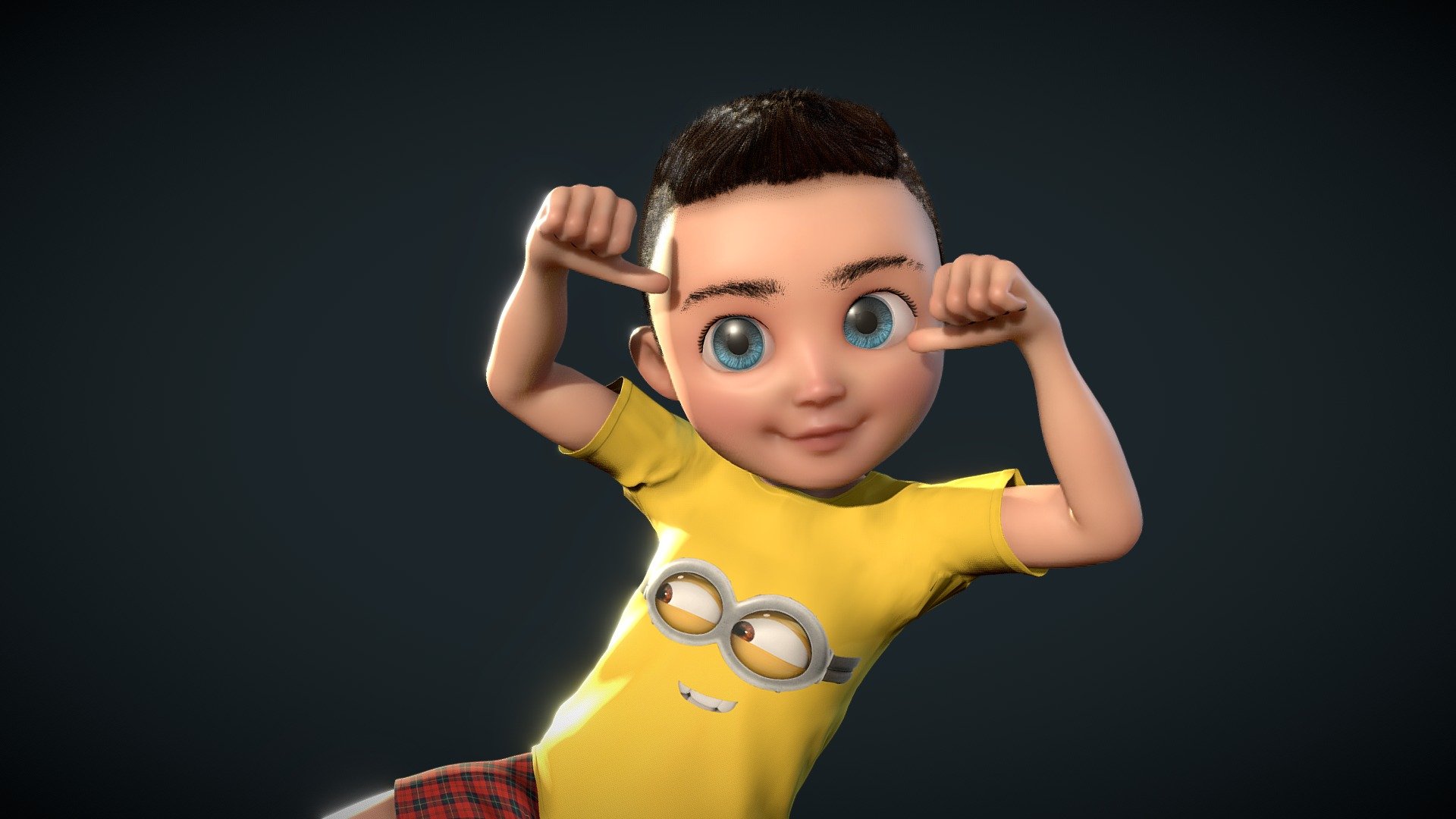 Original cartoon boy with binding 

File formats:

Maya 2018 MB (Redshift2.5.48 renderer binding humanIK binding)

Hair:

Preview hair used to make models, textures, +, to be used to  system less burden. 

Map and material:

A total of 34 high resolution textures, format of JPG. Body, 2 k, specular color maps and normal maps for 4 k. Maya scene Redshift is all models used in the material. 

Binding:

1) body had full binding, the action adjustable, can move freely zoom, satisfies the requirement of all kinds of animation.
2) have the motion capture HumanIK binding, binding with facial expression controller, convenient your animation process.
3) have a full facial binding controller system, controllable items as many as 176 species, 36 kinds of controller, 140 kinds of details expression controller Note, fully meet the demand of all kinds of animation.

Attachment contains a complete binding and rendering (including body binding, face binding, material rendering, etc.)