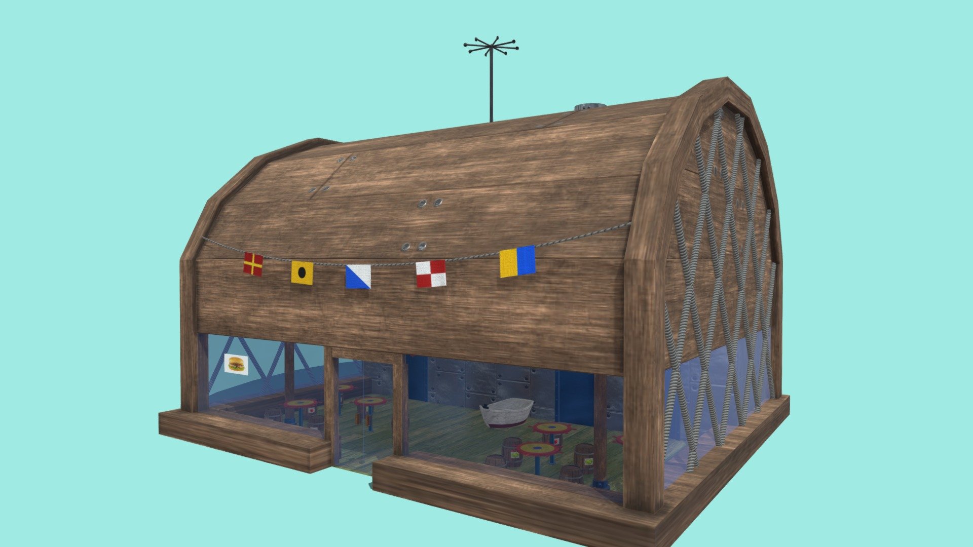 Krusty Krab restaurant of Sponge Bob cartoon