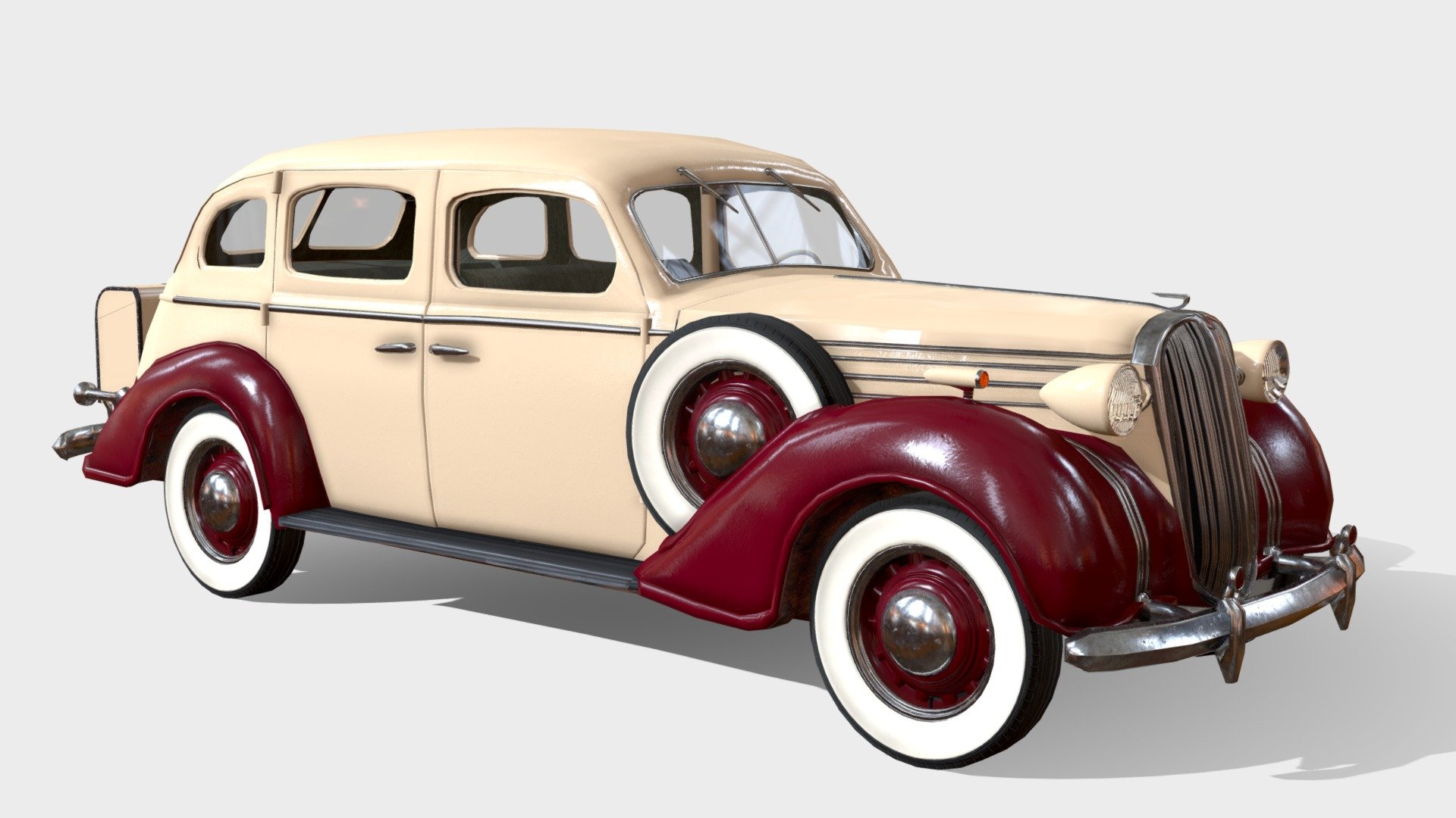 I am fed up with Sketchfab store's replacement and all my models will now be free. Any tips are appreciated, at paypal.me/pawprincess 

Detailed 3D model of a 1930s American sedan. Mostly inspried by 1936 Chevrolet and Buick, but also parts from DeSoto and Plymouth.

Download includes FBX file, OBJ export file, textures and original .BLEND file, with all separate objects, for easy modification, easy rigging, etc.

Model is not triangulized, to preserve ease of editing.

Doors can open, wheels can spin!
Textures from CC0 material library at ambientcg.com as well as some from textures.com

For any sort of customization or custom models, as comission, contact me!

at RealRobinMik on Twitter

or roadkillfoxart at gmail