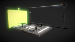 Sci-fi Car Lift (Cyberpunk Style) assets, cars, small, cyberpunk, props, cyberpunk-2077, substancepainter, substance, game, lowpoly, futuristic, gameasset