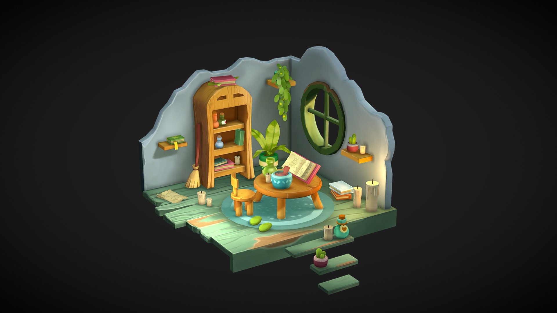 Small Dioarama Low Poly Hand Painted Software used: Maya, 3D-Coat and Photoshop