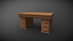 Wood Boss Office Table office, big, brown, table, boss, wood