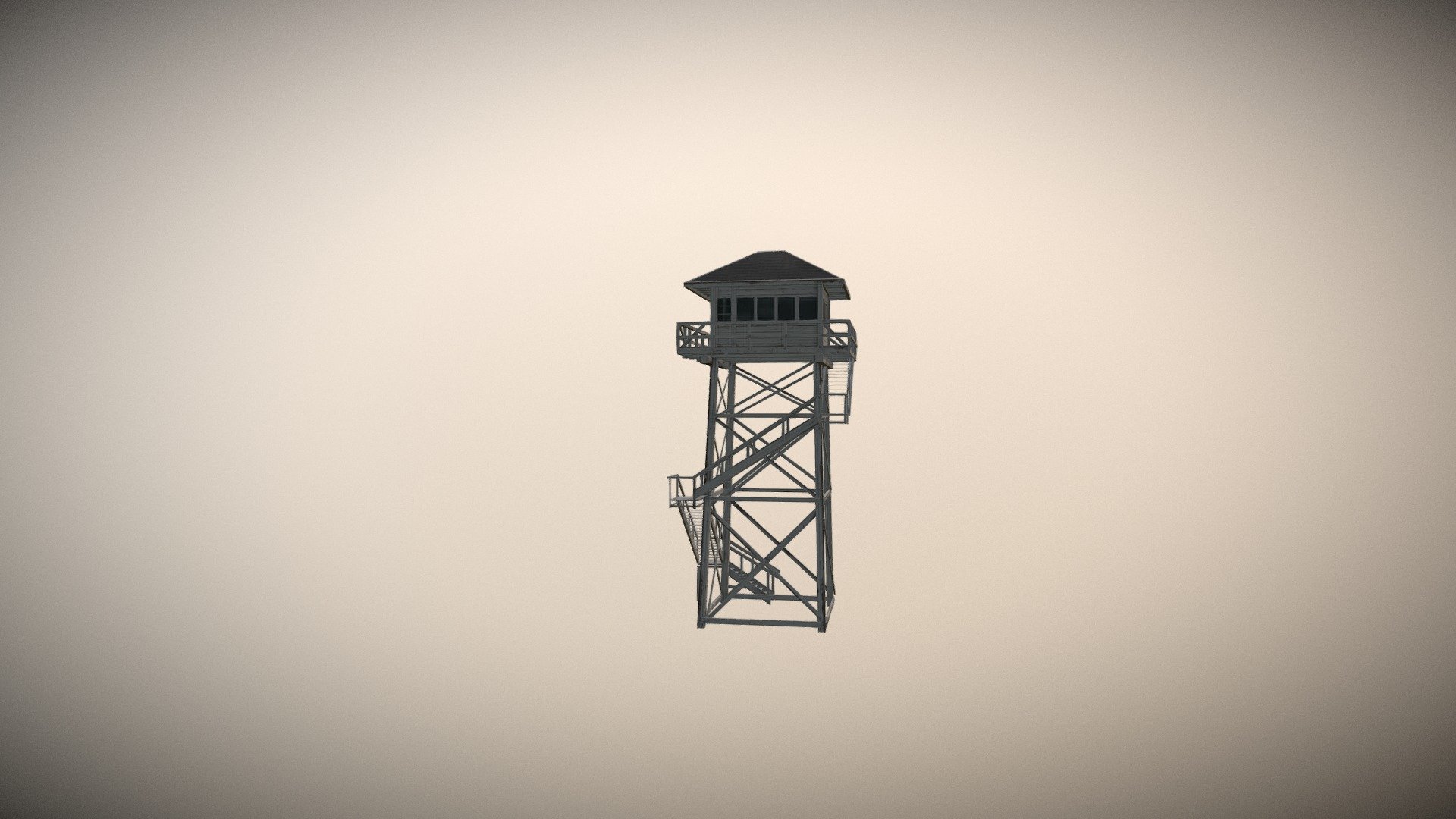 A forest fire lookout tower that you could find in the US forests back in the day, inspired upon the tower from the Firewatch game

Modeled from scratch, kept an eye on the polycount as its supposed to be a small building for Cities:Skylines

512x1024 textures. textured in adobe photoshop and modeled in Autodesk Maya 2016