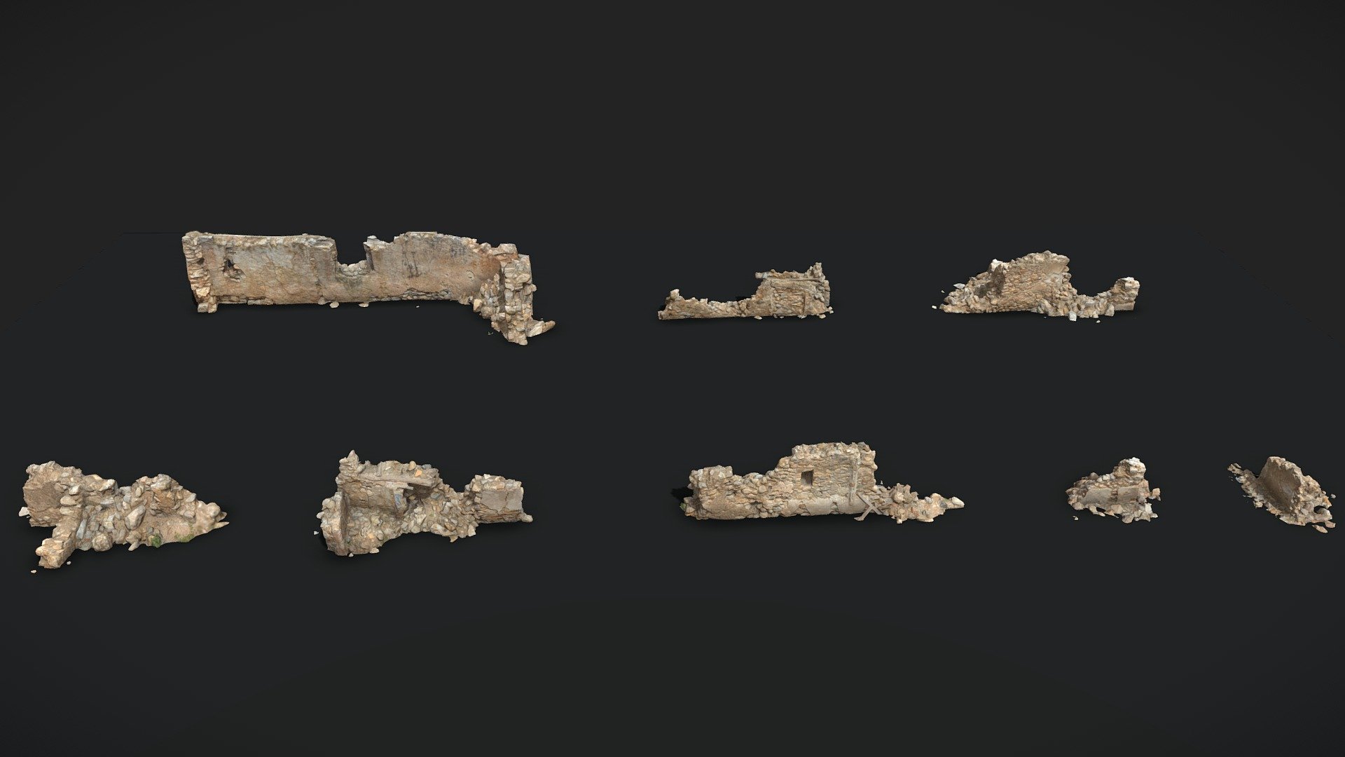 Captured in neutral lighting conditions. Feel free to rotate the lights.

**Old Farm House Ruins scanned in Spain with up to 8K PBR textures: **




Albedo

Normal

Roughness

Displacement (additional files)

Additional Files contain:




blender source file + packed textures

.fbx

.obj

textures 8k

Please let me know if something is not working as it should.