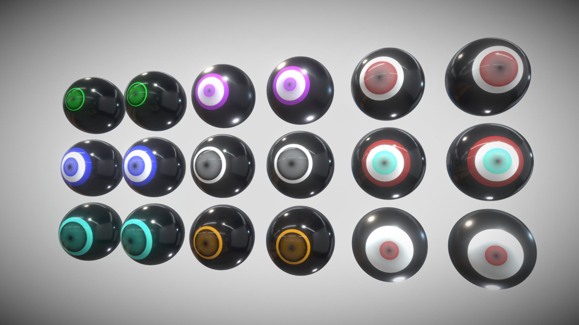Anime, Robot and Cartoon Character Eye Pack Free

Free cc0 made for you.

Tip: Turn off emissions if enabled.

Zbrush Blender Substance Painter