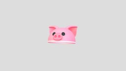 Hat014 Pig Hat hat, little, pig, cap, prop, fashion, fat, pink, accessory, farm, head, headdress, costume, knit, pork, beanie, wear, cartoon, animal, clothing