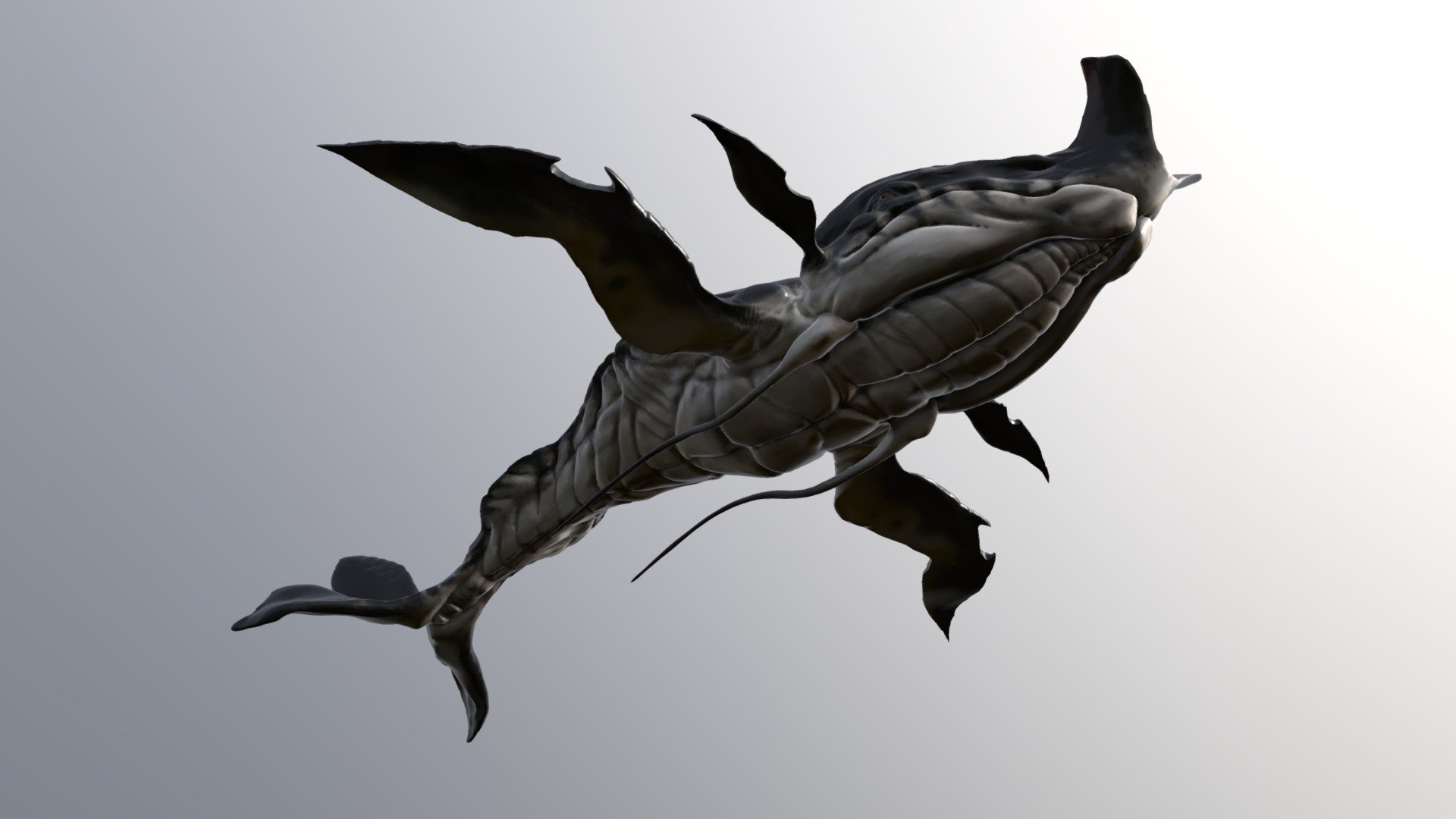 Study sculpt of a Tulkun, a whale-like creature from the upcoming Avatar sequel The Way Of Water. Done entirely in Nomad Sculpt for iPad.

Since my sculpting skills are limited the topology is really messy and all over the place, haha. Also there aren't many references for this creature abailable yet, so considering all of this I think it turned out okay-ish.

Can't wait to meet this magnificent creature on the big screen in December 2022!

Avatar (c) James Cameron, 20th Century Fox.