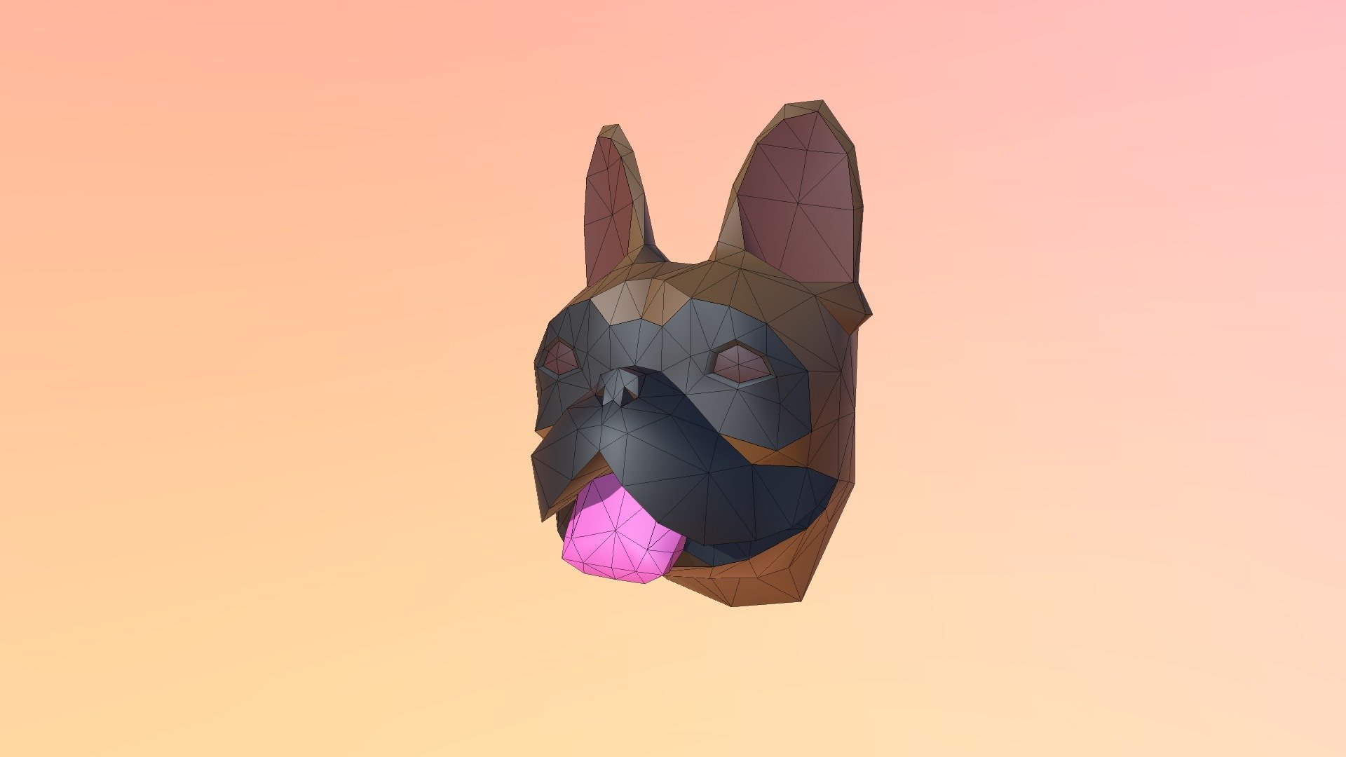 cabeza de bulldog fraces  estilo trofeo.
Modelo recomendado para pepakura, impresión 3d