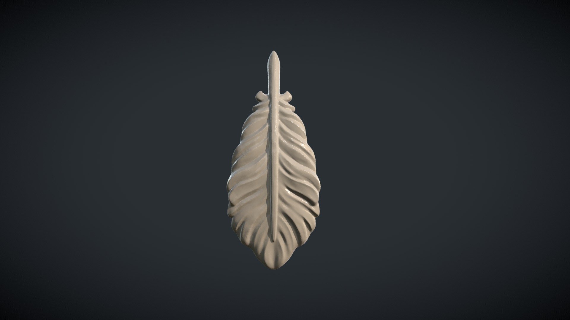 Print ready feather.

Measure units are millimeters, it is about 4 cm in Height.

Mesh is manifold, no holes, no inverted faces, no bad contiguous edges.

The model consists of 159706 triangular faces. 

Available formats: .blend, .stl, .obj, .fbx