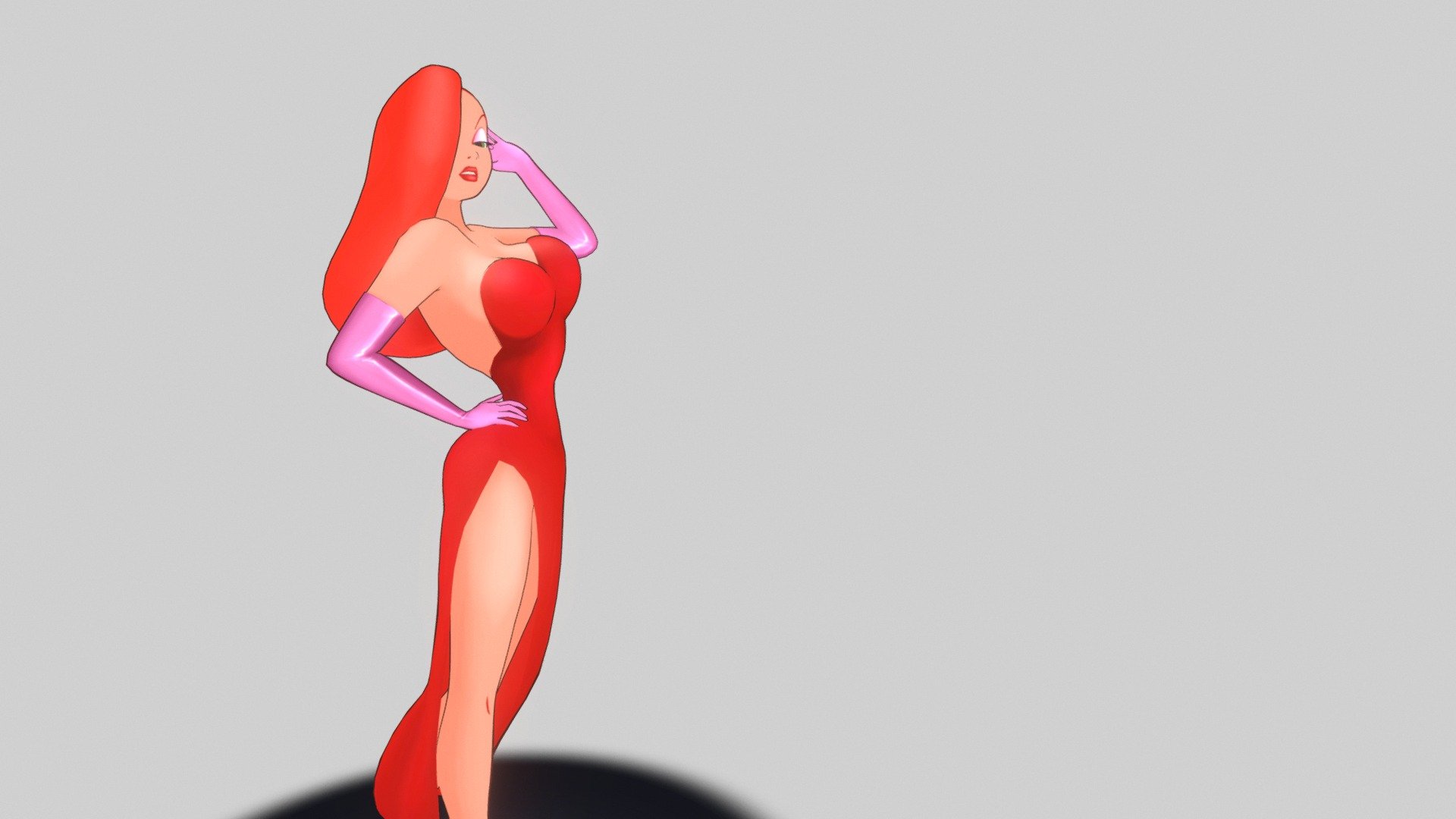 Jessica Rabbit from the movie Who Framed Roger Rabbit. Made in Blender.