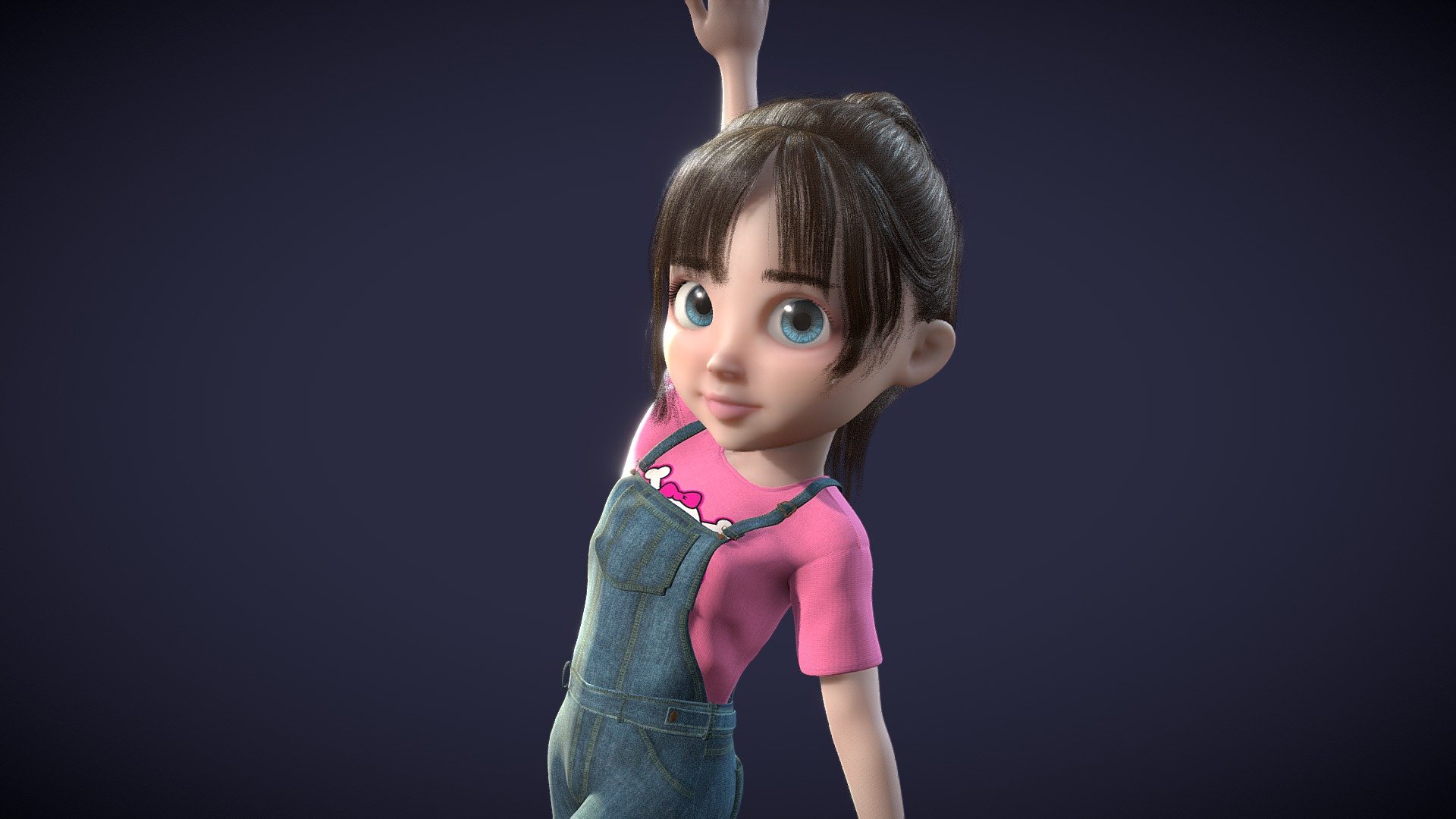 Original cartoon young girl with binding 

File formats:

Maya 2018 (Redshift2.5.48 renderer  binding humanIK binding)

Model:

Model is based on square face topology, reasonable wiring, UV have all model show good. 

Map and material:

A total of 52 high resolution textures, format of JPG. Physical map size is divided into two sets of 4 k, 2 k. Maya scene Redshift is all models used in the material. 

Binding:

1) body had full binding, the action adjustable, can move freely zoom, satisfies the requirement of all kinds of animation.
2) have the motion capture HumanIK binding, binding with facial expression controller, convenient your animation process.
3) have a full facial binding controller system, controllable items as many as 176 species, 36 kinds of controller, 140 kinds of details expression controller Note, fully meet the demand of all kinds of animation.

Attachment contains a complete binding and rendering (including body binding, face binding, material rendering, etc.)