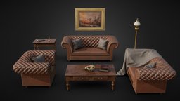 Victorian Sofa Set victorian, cushion, sofa, leather, armchair, vintage, unreal, painting, pack, lounge, antique, collection, blanket, furniture, realistic, old, chesterfield, game-ready, coffee-table, game-asset, oil-lamp, side-table, fruit-bowl, asset-pack, victorian-furniture, oldprop, unity, low-poly, blender, chair, substance-painter, victorian-props