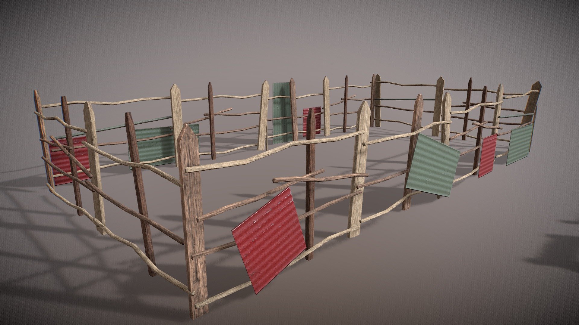 Different wooden fence PBR
  Info:




-Textures: PBR MetallRough 4096 x 4096 PNG

-highly detailed relief on a normal map

-the stage has four different sets of wooden boards and two metal sheets, one material for all elements, which makes it easy for any Engine Unity or Unreal to work.

-system units - cm

-scale of all details (100,100,100)

-model has real-world scale

Polycount:




set 1 Wooden fence - 3364

set 2 Wooden fence - 2640

set 3 Wooden fence - 1560

set 4 Wooden fence - 1440

Please enjoy the products and THANKS for visit. OMG3D if you are satisfied with the model, place the rating, it is REALY IMPORTANT!