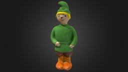 Old USSR Soviet Rubber Toy Emelya fool toy, boy, soviet, vintage, retro, photorealistic, old, scanned, rubber, ussr, fairytale, photoscan, photogrammetry, 3d, model, scan, human, emelya