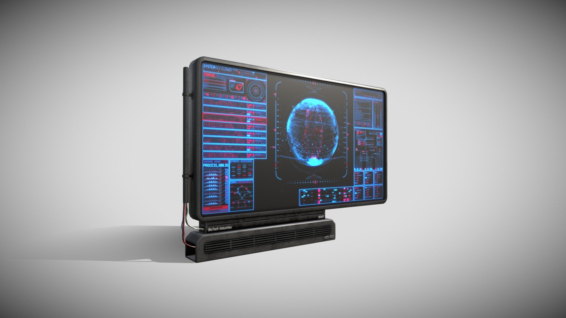 Wall-Mounted Sci-fi Display Panel

Screen, case, and bracket objects are separate to allow for easy animation, on screen replacement.

Omitting the bracket will allow it to be used as free standing

To replace the screen texture simply overwrite the existing texture with your new one with the screen elements within the same co-ords as the original.

Hand-painted using Substance Painter. PBR - AR/ VR - Low-Poly

Google, YouTube, Unity and Unreal Engine Friendly

Game-ready

Textures; 2048 x 2048, OpenGL, Dilation + Single Background Colour, 16 Pixel Padding

Maps Include; Base, Normal, Height, Rough, and Metal.

Please note; 3D Print: Doubtful. Model has holes.

https://stgbooks.blogspot.com/