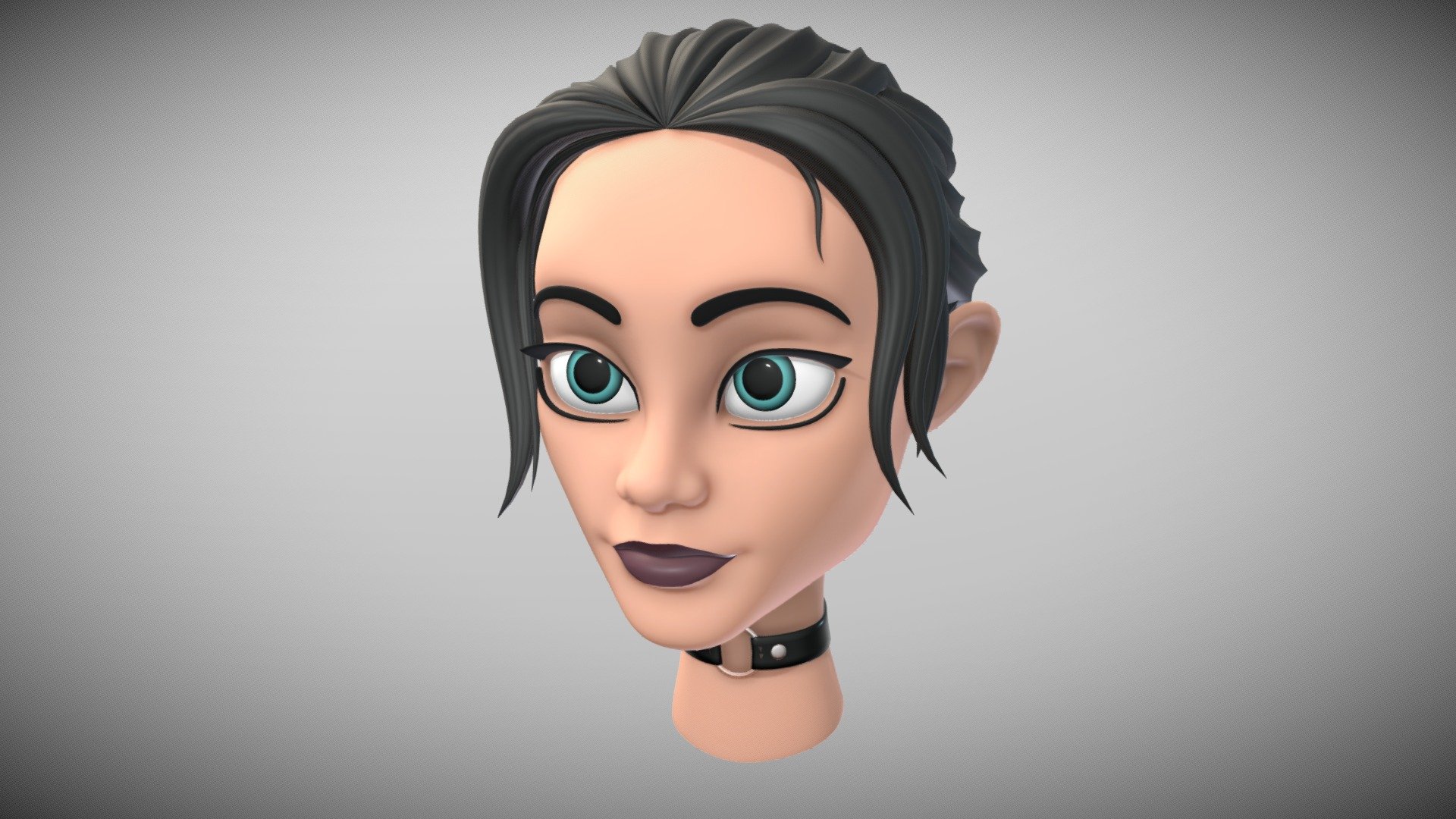Simple girl head. Fully created in Blender.