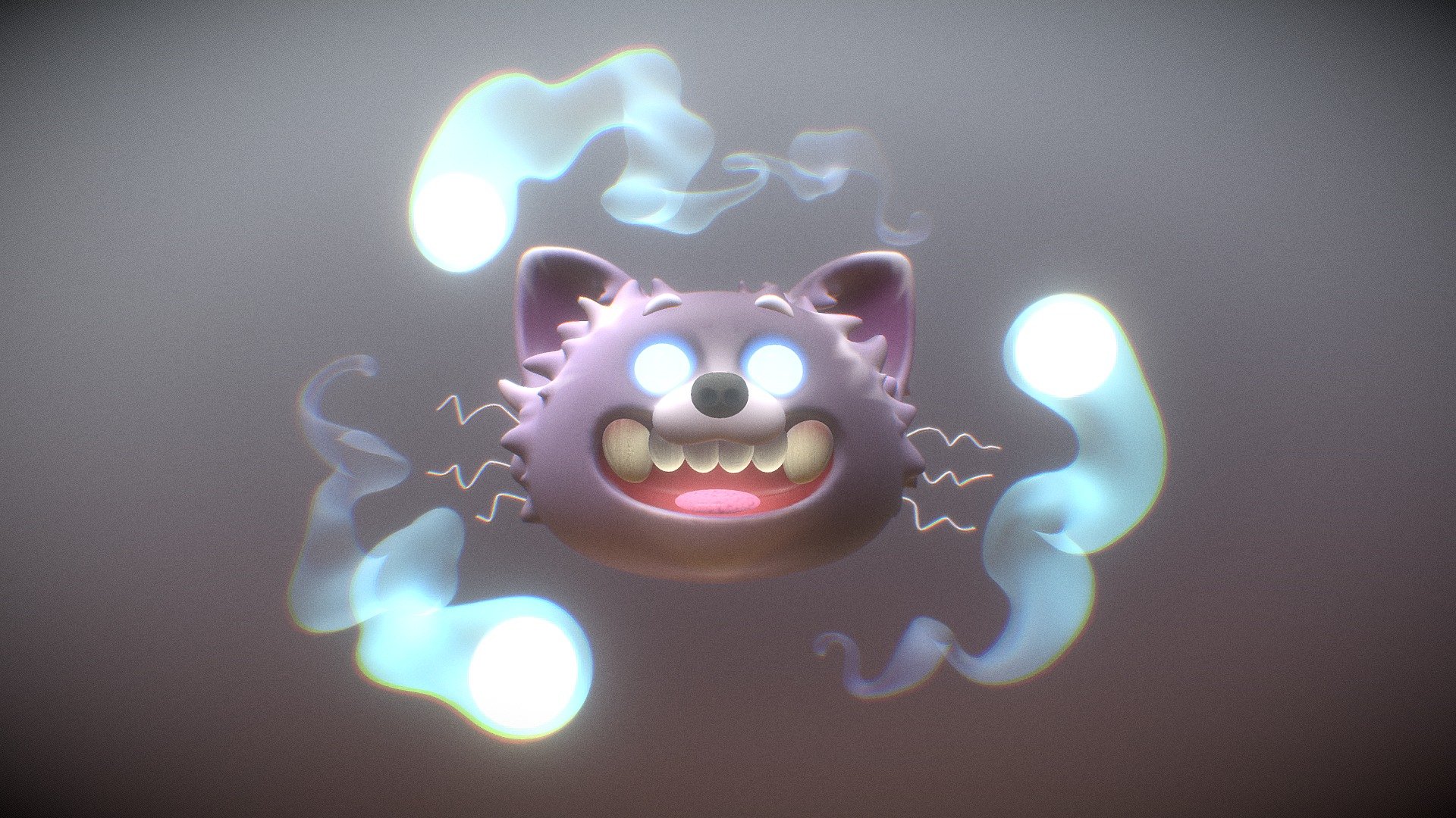 

This is what happens if you let him into the bag of magic orbs. Better go hide until it wears off.
My first sculpt in blender! Made for the sketchfab weekly challenge &ldquo;Wizard/Witch