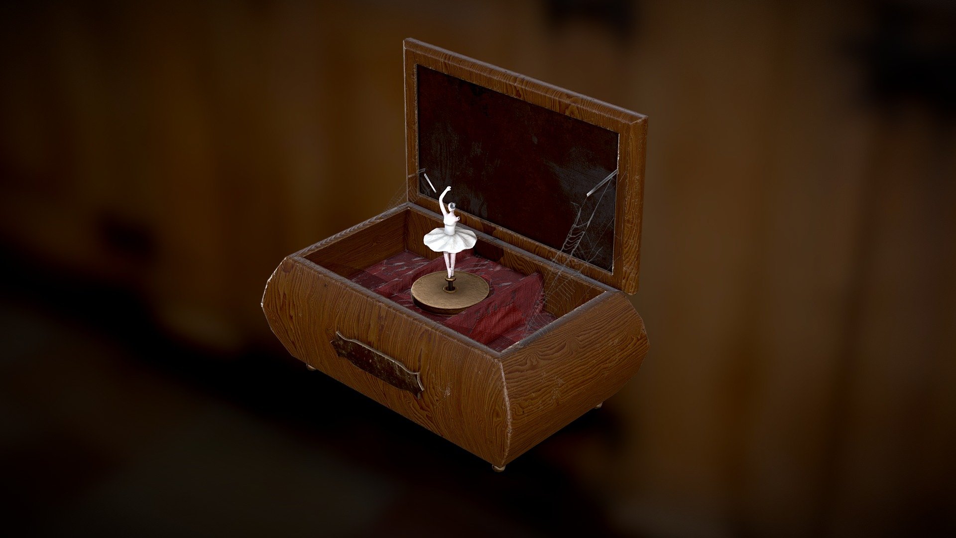 Joachim Cepus; 58905

Musicbox created for an exam in Maya 2023 and Substance Painter and a bit of Zbrush. The given theme for the exam was &ldquo;Horror Toy