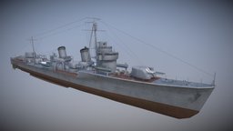 Ayanami japan, ww2, warship, pacific, naval, destroyer, blender-3d, worldwar2, pbrtextures, ijn, naval-battles, naval-gun, pbr-texturing, blender, ship, war