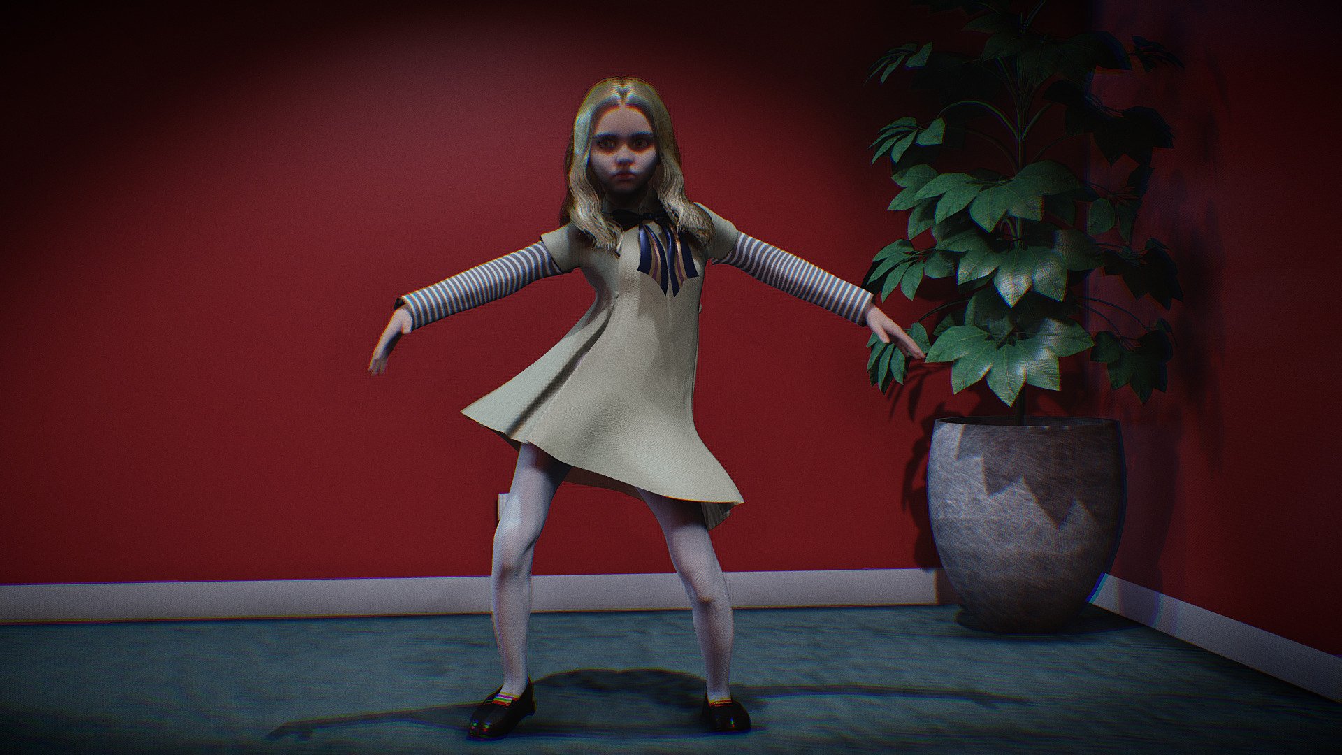 Megan robot dancing doll. Model in Blender file. Fully rigged. SSS subsurface scattering. mixamo bone names for animation.