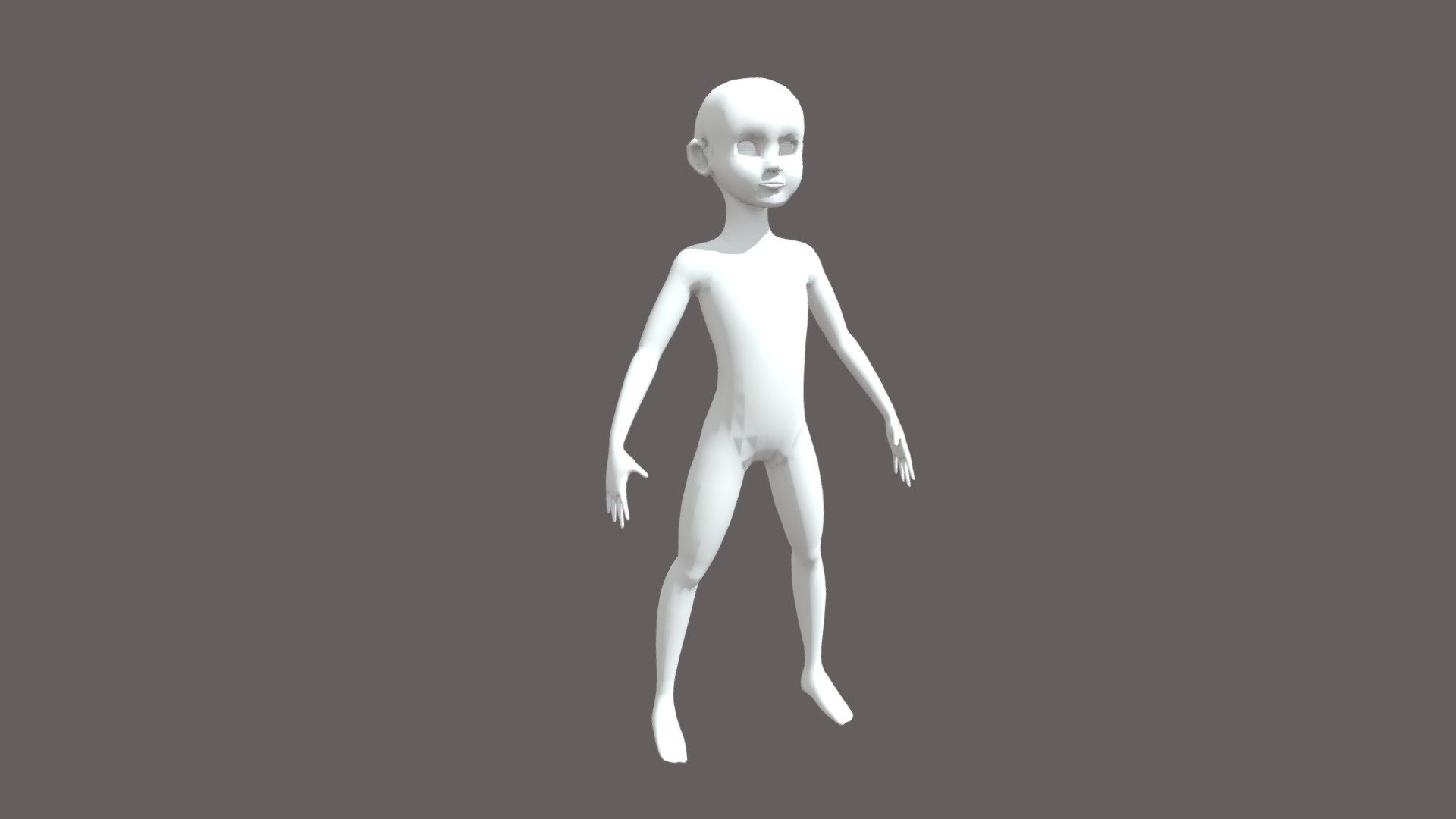 a Low poly base mesh for a cartoon kid ready for sculpting or rigging also uv unwrapped which can be used for polygroups with a good topology