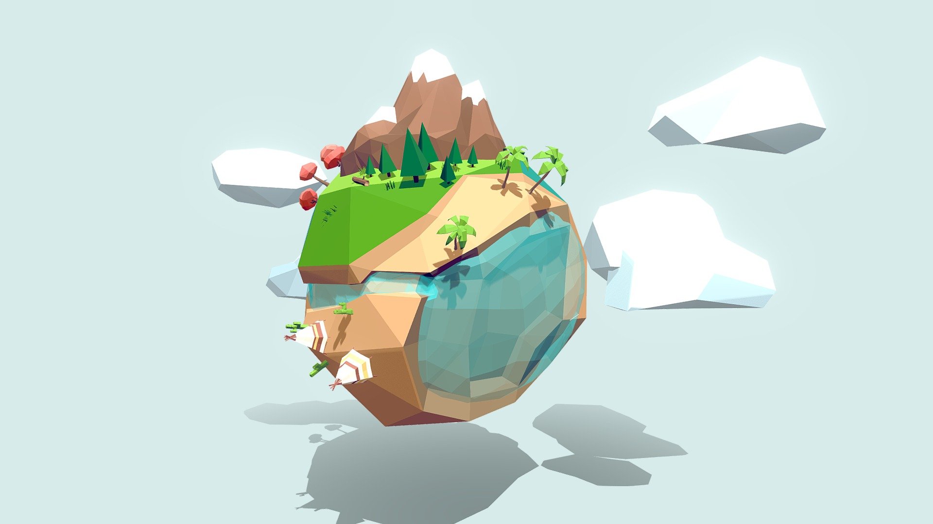 Mini world made in blender 2.8 and render in Eevee