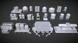 Industrial Tanks - part - 1 - 20 pieces tower, power, gas, oil, nuclear, platform, heavy, electrical, boiler, petrol, chemical, fuel, derrick, tank, pipeline, refinery, drawworks, factory, construction, industrial