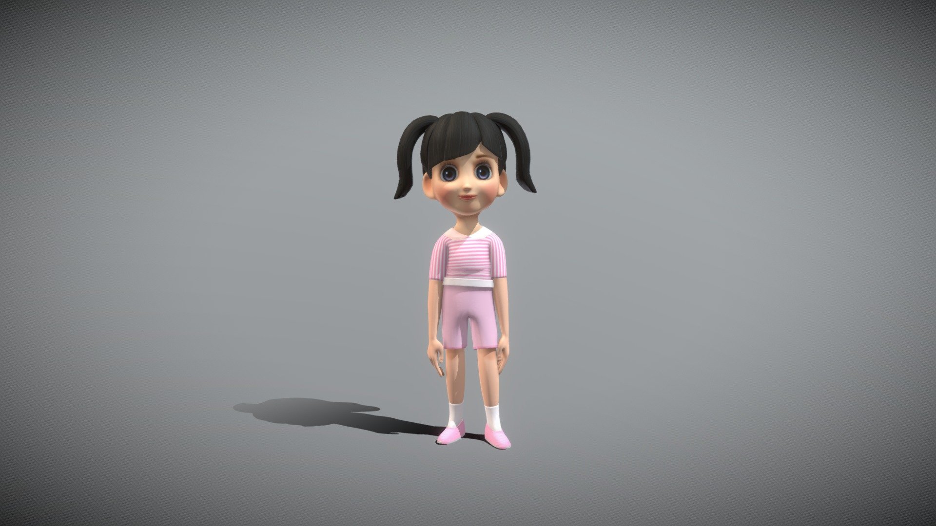 3D Model File Purchase Link:  https://www.fab.com/listings/2f0f52d5-2fb0-435d-8c16-ae6dd4fd3c2d  

This is a cute cartoon girl model. It contains 13 animations such as walking, running, jumping, idle, etc.

3 materials with 2048 * 2048 textures.

Triangles: 44862  Vertices: 23031

(Viewer Setting above are just a preview and may vary drastically depending on your lighting and shading setup on the final application)

If you have any questions, please feel free to contact me.
 
E-mail: zhangshangbin1314159@gmail.com
