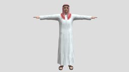 Arab Male islam, muslim, white, people, figure, arabic, dress, arab, turban, saudi, businessmen, headscarf, maya, 3d, human, male, , person, thawb