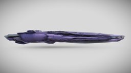 Halo covenant-forerunner Artemis hybrid warship warship, halo, substancepainter, substance, scifi, spaceship