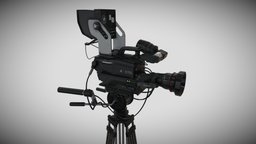TV Camera Ultima tv, studio, hd, electronics, television, props, camera, gadgets, tvshow, camera-3d, tvset, camera-3d-model, television-set, gameasset, gameready, camerawithcable