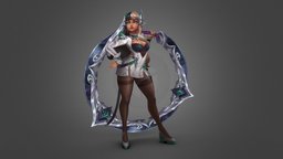 Debonair Qiyana Model fanart, leagueoflegends, diffuse-only, character, handpainted, game, gameart, handpainted-lowpoly, qiyana, league-of-legends-fanart, debonair
