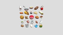 Cartoon food pack food, cartoon