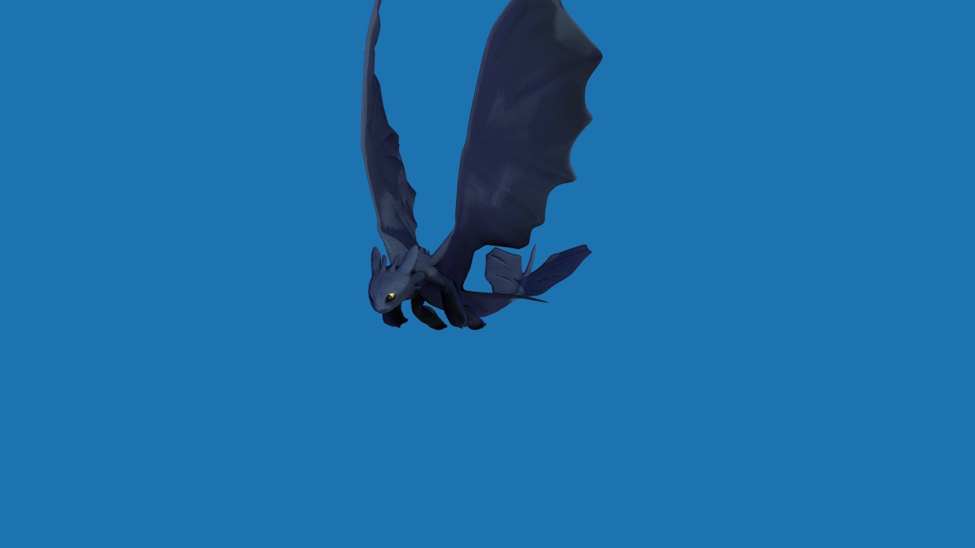 Playful, inquisitive, and intelligent, Toothless is more Hiccup's best friend than his pet. He is extremely protective of his Viking soul mate, and will stop at nothing to guard him from all harm. As the last known specimen of the Night Fury species, Toothless is indisputably special. He commands respect from dragons and humans alike.
Toothless also possesses an echolocation sense not unlike radar or sonar. When flying through dark or cramped environments, Toothless issues a plasma blast in all directions. When the plasma bounces off the nearby terrain and returns to Toothless, it gives him an incredibly accurate reading of his surroundings.








Model: EduardCortesRomero - https://sketchfab.com/EduardCortesRomero







Animation: Myself


