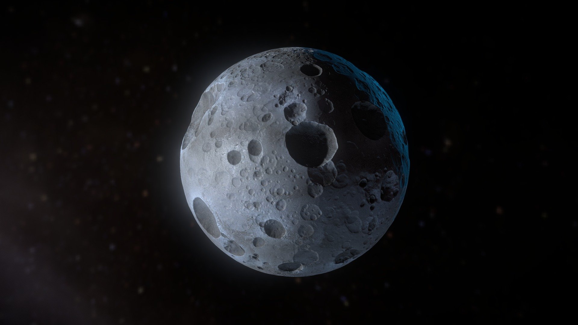 Includes high poly mesh, 20k tris and 2k tris versions. Baked Normals/AO, Diffuse map. Also a height map to use on a round sphere.