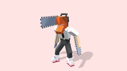 Chainsaw Man - Minecraft Style blockbench, animecharacter, minecraft-model, minecraft, chainsaw-man