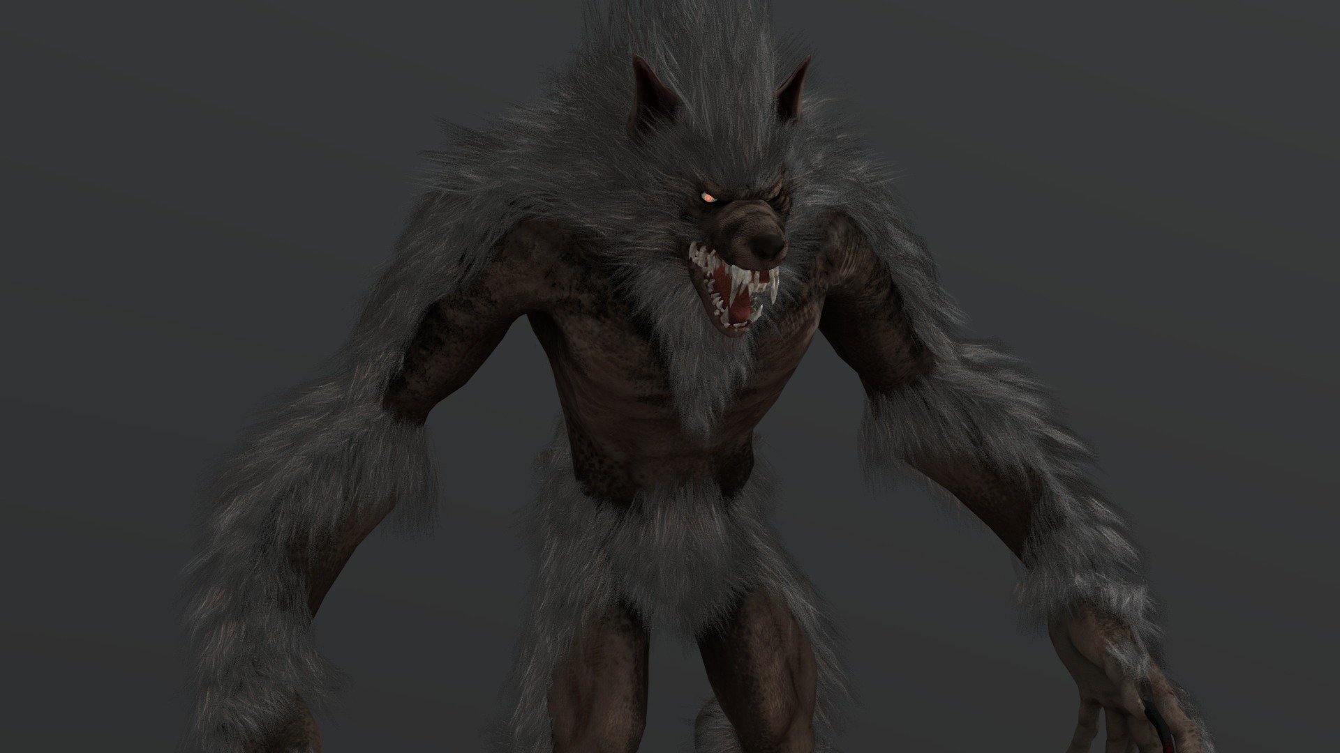 Low-poly model of the character Werewolf
Suitable for games of different genre: RPG, strategy, first-person shooter, etc.
In the archive, the basic mesh (fbx and maya)

Textures pack two map 4096x4096 body and fur 2048

In the model it is desirable to use a shader with a two-sided display of polygons.

The model contains 23 animations
atack (x8)
walking
running (x3)
Straif LR (x2)
idle (x3)
death (x3)
get hit (x2)
jump

faces 15909
verts 30388
tris 30894