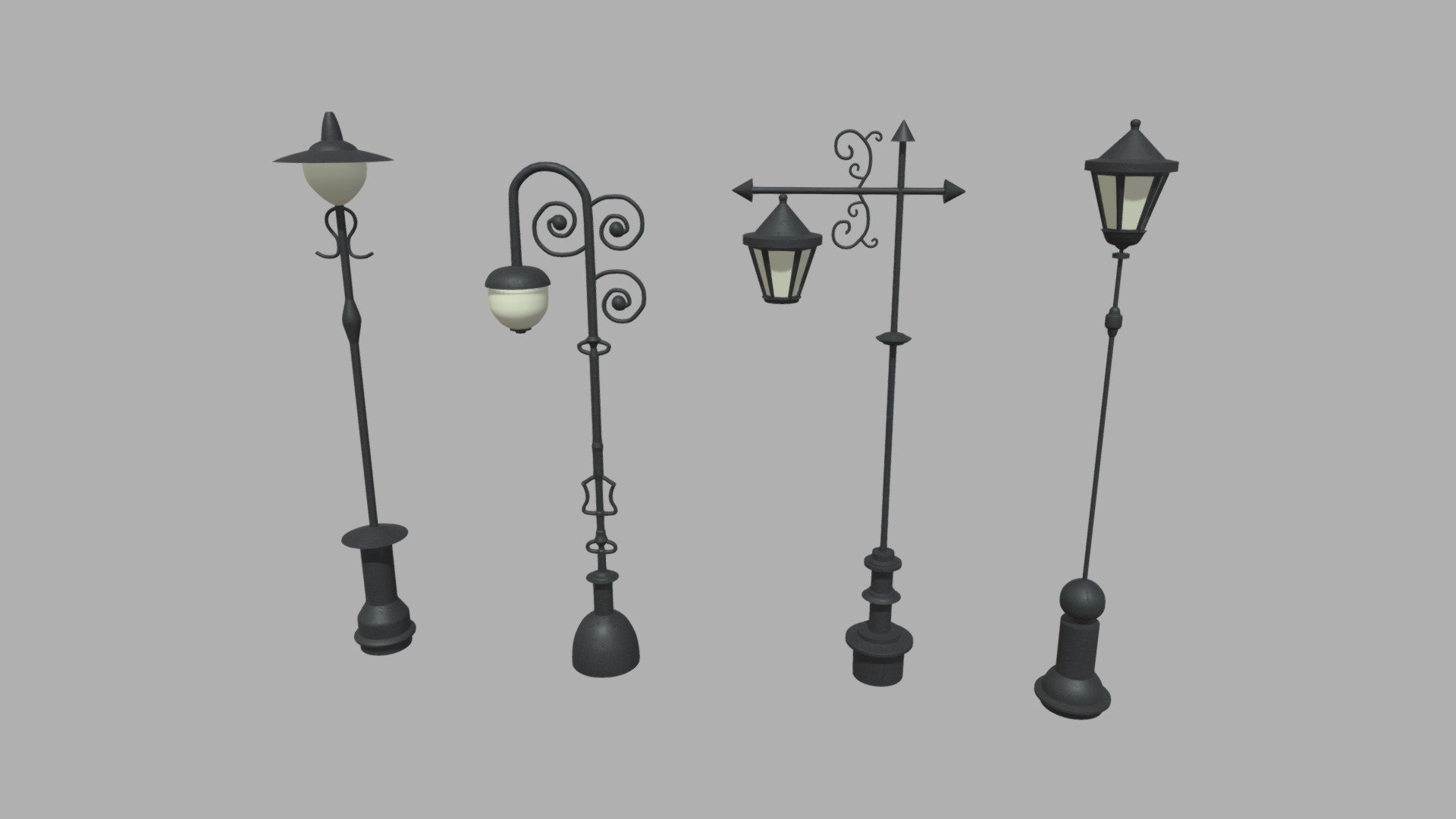 This model contains an Street Lights 011 012 013 014 based on realistic street lights which i modeled in Maya 2018 and texturized in Substance Painter.

The 4 street lights will have textures, fbx, obj, mb, dae, blend and substance file, all in one unique UV.

These models will be part of a huge city elements pack which will be added as a big pack and separately on my profile.

If you need any kind of help contact me, i will help you with everything i can. If you like the model please give me some feedback, I would appreciate it.

Don’t doubt on contacting me, i would be very happy to help. If you experience any kind of difficulties, be sure to contact me and i will help you. Sincerely Yours, ViperJr3D