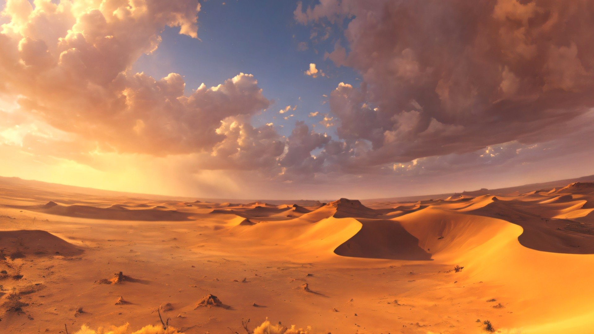 This is an 8k resolution (8192 x 4096) HDRI equirectangular panorama which will help you create 360 degrees Post-Apocalyptic Desert background in different 3d software (Blender, Unreal Engine, Unity, 3dMax and many others). It is perfect for games, virtual reality, 3d renders, movies etc. The image was created with AI and edited in different 2d and 3d software to improve quality, remove seams and make it perfect for any 3d or 2d Post-Apocalyptic Desert project.

The image comes in 2 formats: .hdr and .jpg