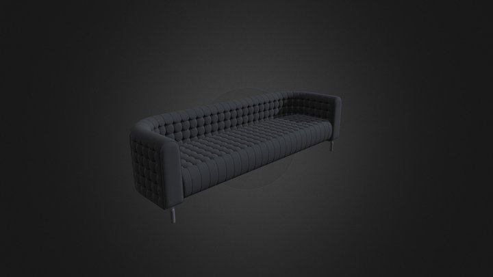Black Leather Sofa cinema, room, sofa, leather, couch, seat, obj, furniture, living, fbx, round, max, fabric, 3ds, interior, material, black