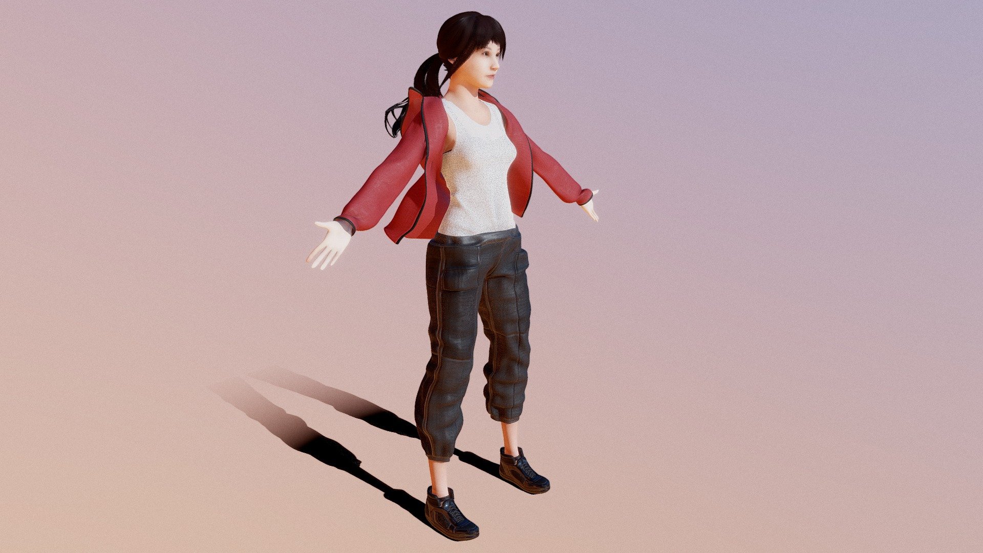 Support me post more free and better models by Patreon
I am also doing 3D modeling commissions, and please contact me by chambersu1996@gmail.com for more information~

I am rebuilding the character codenamed Ray (https://skfb.ly/6MNyS). 

Here is her modern version 2 after painting her face further and tweak a new pose and a new suit.

The 3d models &ldquo;RayII_body