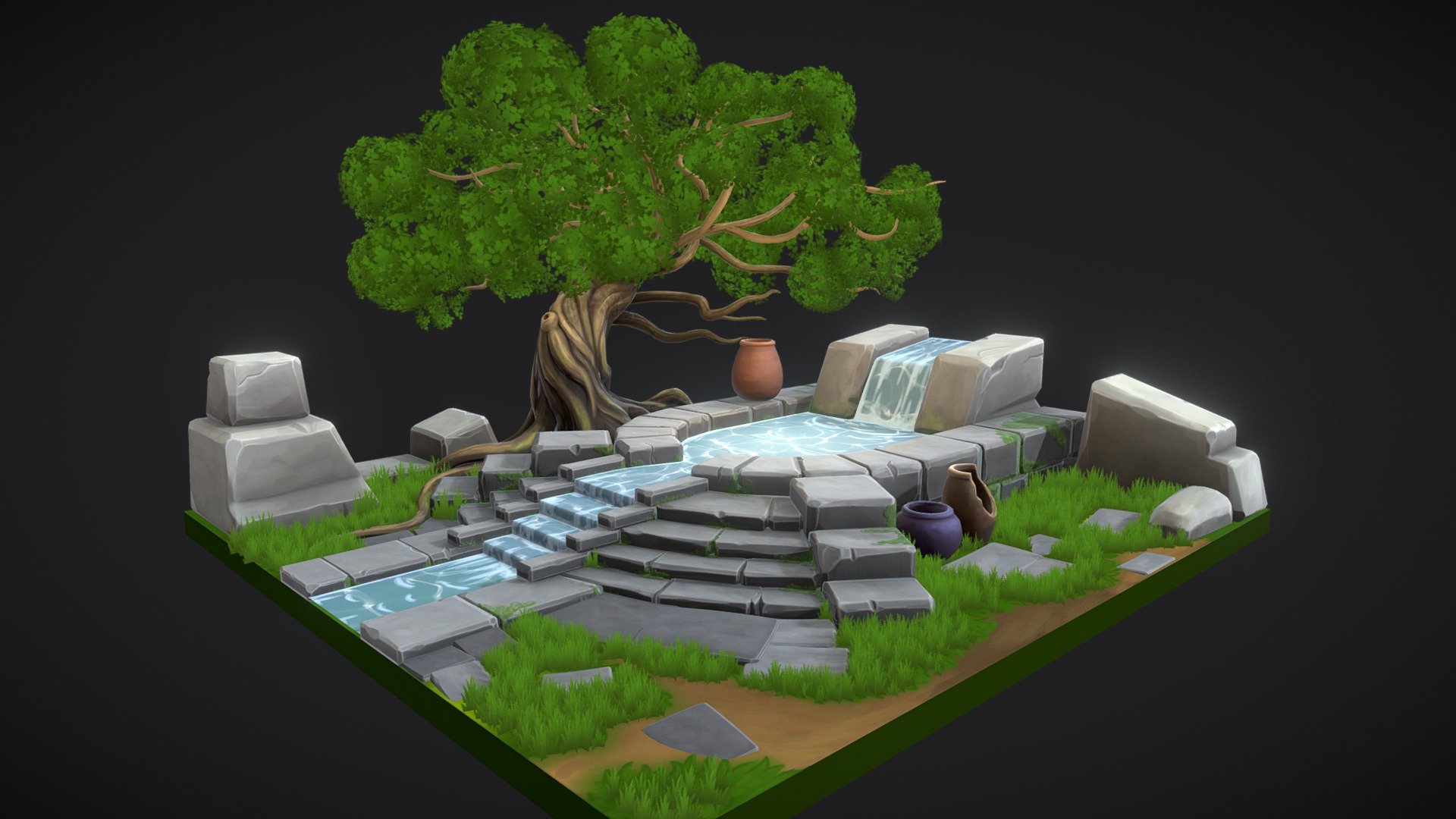 I've adjusted a little bit the project to post it here. 

Artstation post (renders in Unreal Engine 4)

Based on Alex Sayer's concept 

Made in Maya, Zbrush, textured in Substance Painter and 3D Coat