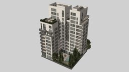Rose Condominiums (Cities Skylines Assets) tower, residential, citiesskylines, architecture, gameasset, building, jp-regularcollection, jorgepuerta, noai