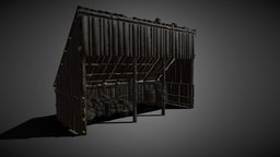 Low Poly Woodenstorage storage, barrel, medieval, bark, lumber, game-ready, game-asset, game-model, substancepainter, substance, blender, wood