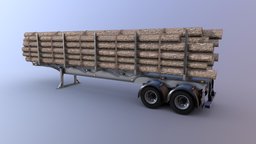 Wood Trailer train, truck, land, gas, gasoline, trailer, traffic, transport, urban, road, scania, vehicle, car, wood