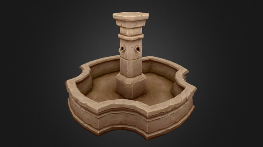 A low poly hand-painted fountain available at the Unity Asset Store.